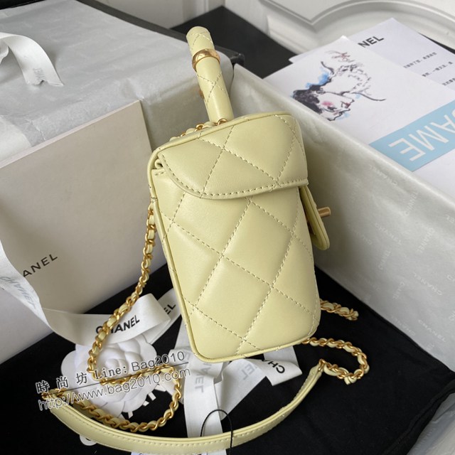 Chanel專櫃23S新款AS3973手柄化妝包 香奈兒小羊皮復古鏈條手提肩背女包 djc5398